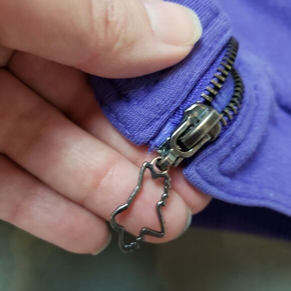 Fox zip up hoodie quilted lining thick y2k Size Large embroidered logo - Picture 8 of 16